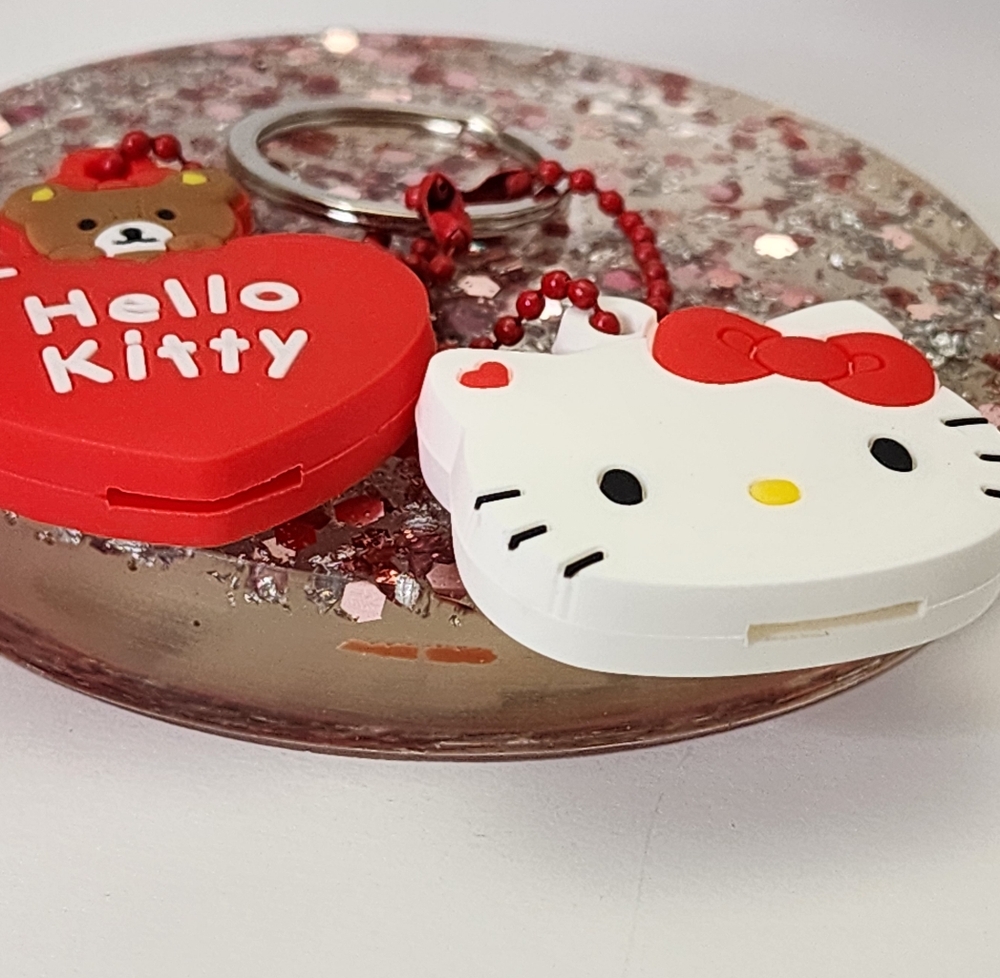 HELLO KITTY 2 piece Red & White Silicone Key Cover Set Official Sanrio NWT - Picture 4 of 6